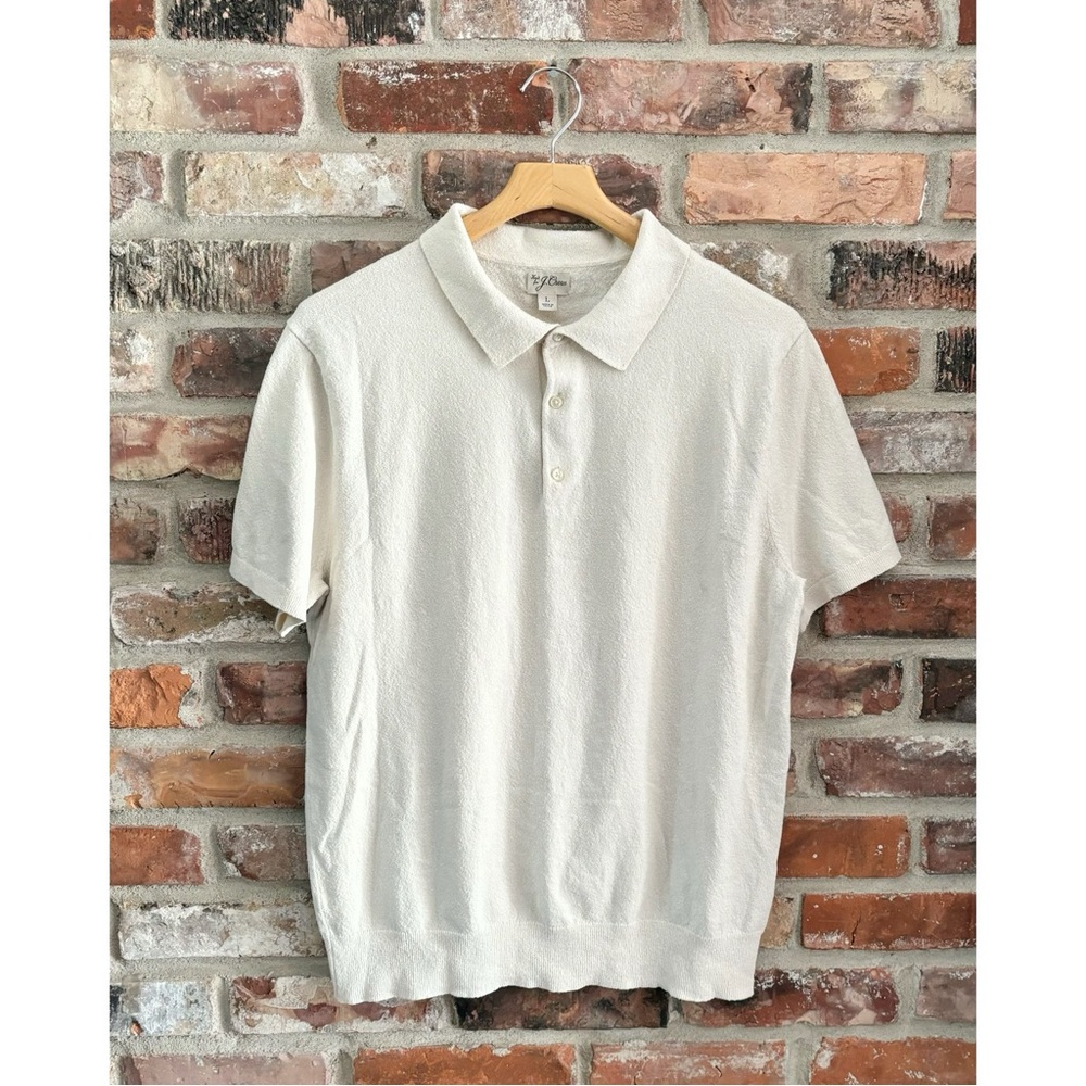 J. Crew White Knit Sweater Polo
